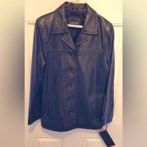 NWT ADLER  Black calfskin 100% leather jacket Sz.S
